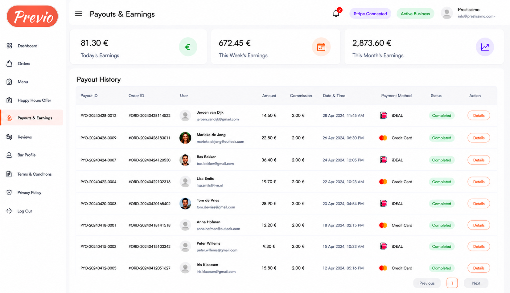 Payouts & Earnings
