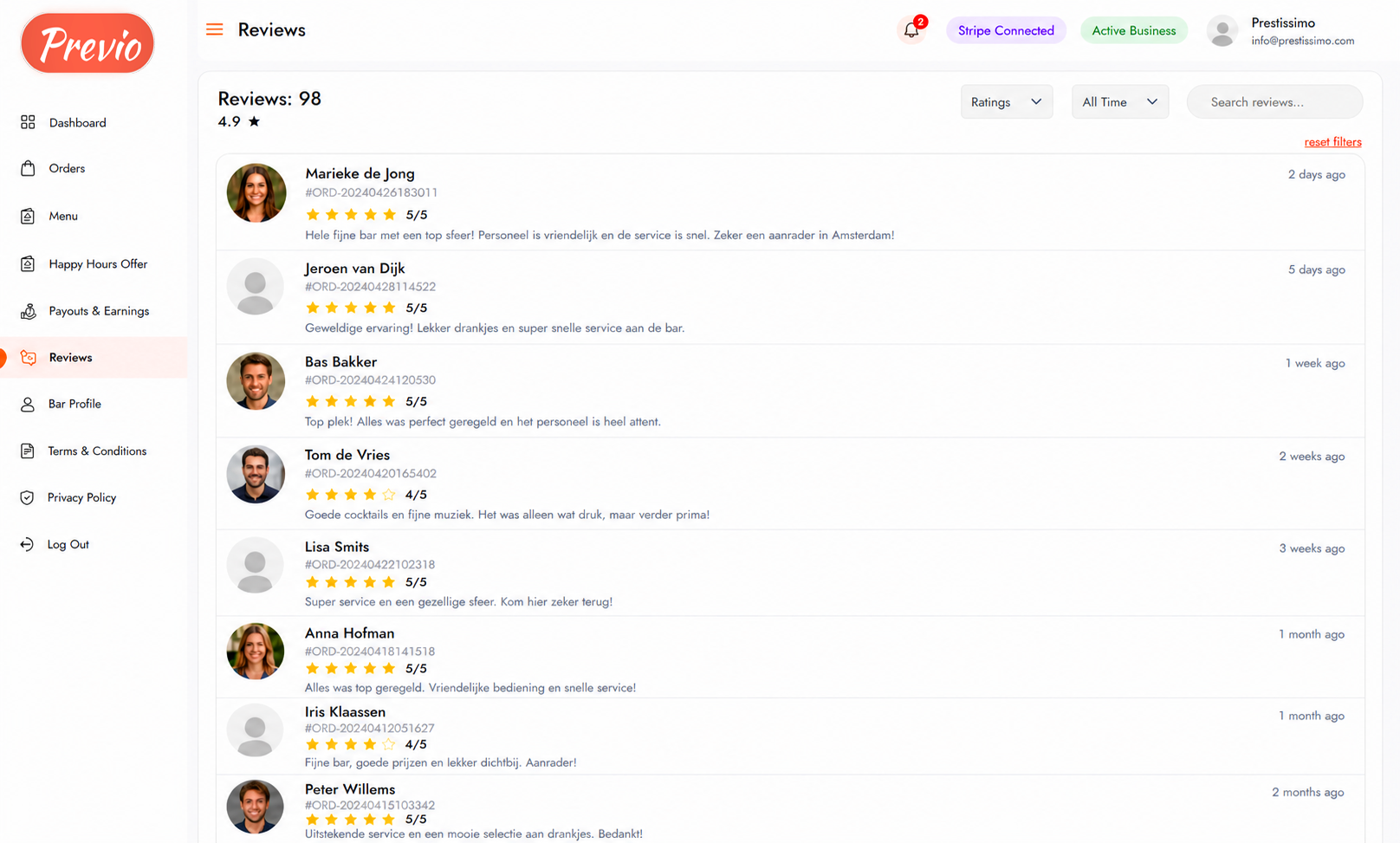 Reviews Management
